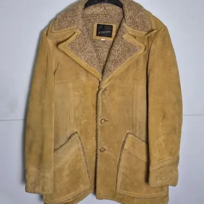 Vintage JCPenny Suede Sherpa Lined Coat: Size 42 Men’s 