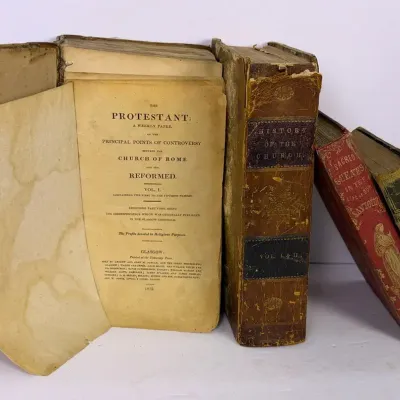 Antique Books on Religion Including 1831 "A History of the Church from The Earliest Ages..."