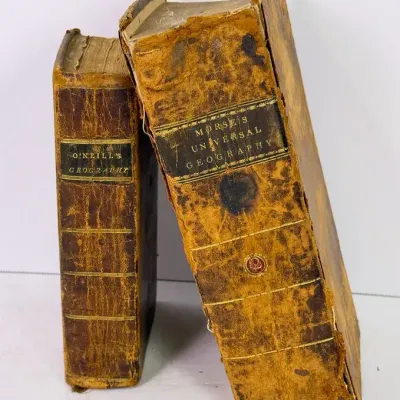 Antique Geography Books: "American Universal Geography" Morse 1812 & O'Neill's Geography 1808