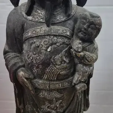Wood-Carved Chinese Figurine 