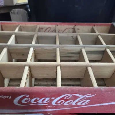 Vintage Red Wooden Coca-Cola 24-slot Bottle Crate