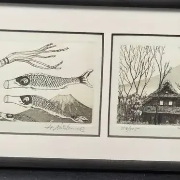 Lithograph Japanese Block Prints Hiroto Norikane