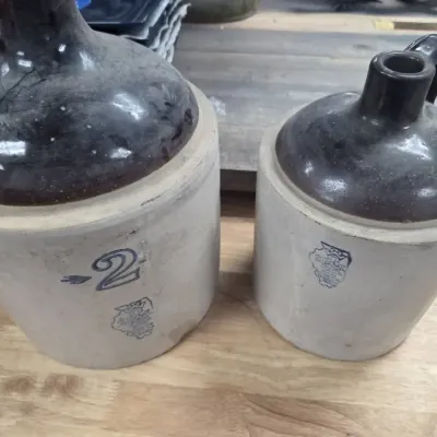 Two Vintage Stoneware Shoulder Jugs 