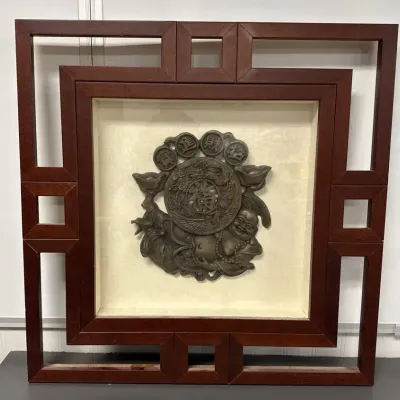 Metal Art In Wooden Frame