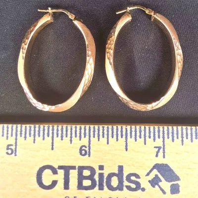 Sterling .925 Vermeil Hoop Earrings 7.7 Grams