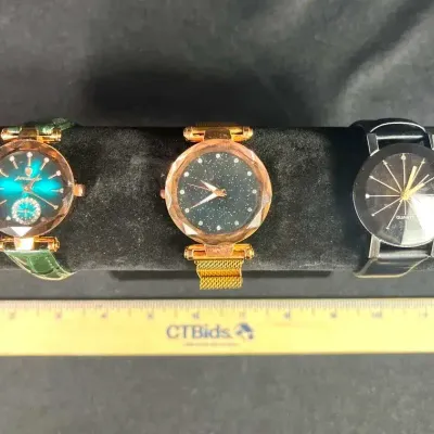 Watches! Green Genuine Leather Poedagar, Magnetic Strap Glitter Face Stainless Steel Back More