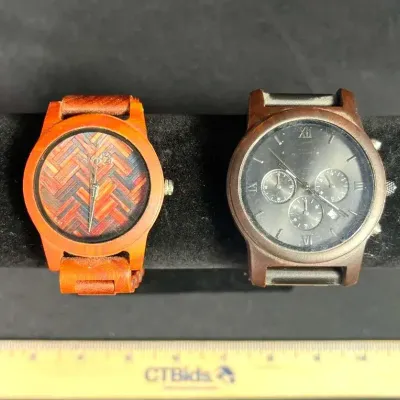 Earth Wood Crown Bracelet Watch & Engraved Wood Watch