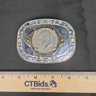 Eisenhower Bicentennial Dollar Coin Belt Buckle