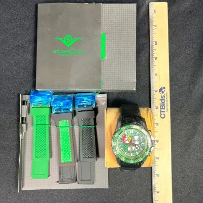 Stührling Tournee 517B 50mm Diver And 3 Stührling Watch Bands
