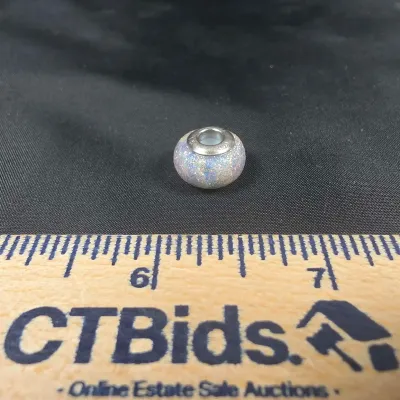 Murano Glitter Glass .925 Charm. Fits Pandora Bracelets