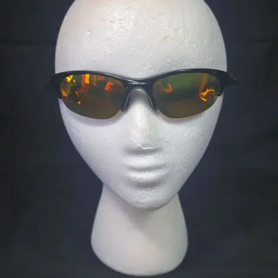 Black Oakley Half Jacket 1.0 Glasses with Reflective Iridium Finish Lenses