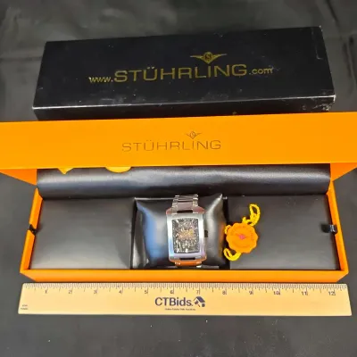 Stührling Original Gatsby Elite 33mm Skeleton In Original Box 