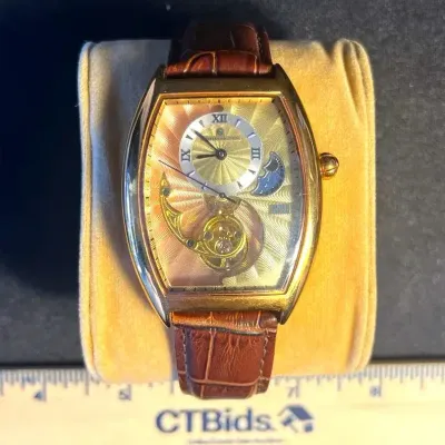 Constantine Weisz Kinetic Movement Watch Genuine Leather Band