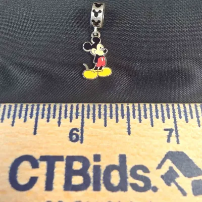 Sterling Silver Italian Disney Mickey Mouse Dangling Charms. Fits Pandora Bracelets