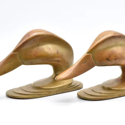 Brass Mallard Bookends 