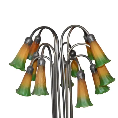 Art Nouveau Tiffany Inspired Lily Pad Floor Lamp