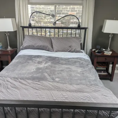 Sale Photo Thumbnail #38: Rod iron bed frame