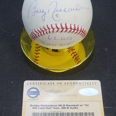 Sale Photo Thumbnail #705: I04165 | Bobby Richardson Signed Inscribed Baseball Steiner