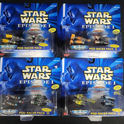 Sale Photo Thumbnail #880: I04814 | Four Galoob Star Wars Podracers