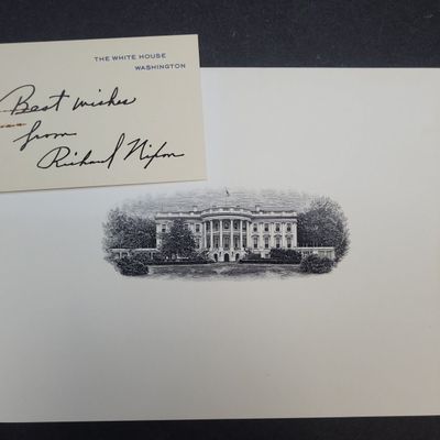 Sale Photo Thumbnail #59: I04115 | Richard Nixon Signed White House Ephemera