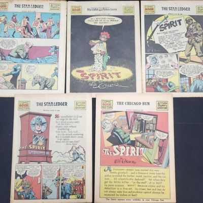Sale Photo Thumbnail #216: I03968 | Five 1943 Will Eisner Spirit Supplements