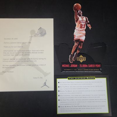 Sale Photo Thumbnail #28: I03028 | A Trio of Michael Jordan Memorabilia Including a 1997 Upper Deck Commemorative Standee and Jump 23, Inc. Fan Correspondence