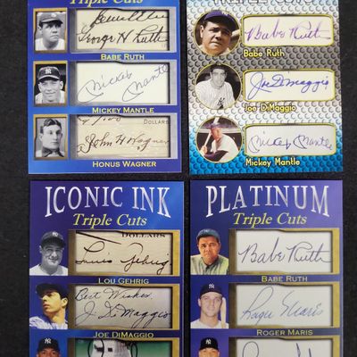 Sale Photo Thumbnail #615: I03587 | A Collection of Iconic Ink Facsimile Triple Cut Signature Baseball Cards