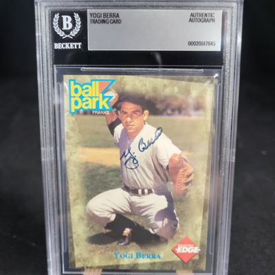 Sale Photo Thumbnail #531: I04211 | Signed Collector's Edge Yogi Berra Card Beckett