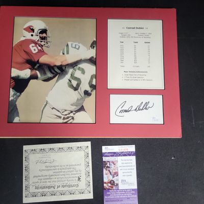 Sale Photo Thumbnail #761: I04333 | Conrad Dobler Autographed Football Display JSA