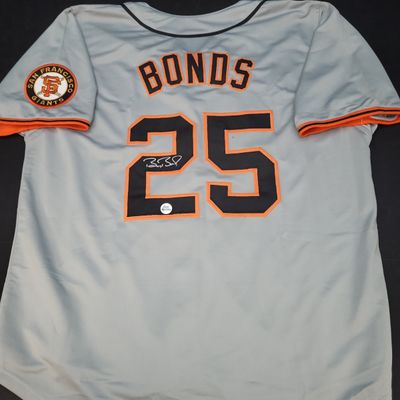Sale Photo Thumbnail #655: I03861 | Autographed Barry Bonds San Francisco Giants Gray Road Jersey