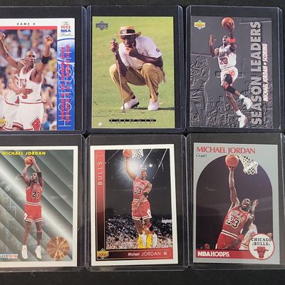 Sale Photo Thumbnail #376: I03643 | A Collection of Six Michael Jordan Basketball Trading Cards, 1992-1994