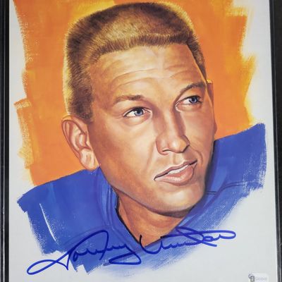 Sale Photo Thumbnail #683: I04422 | Ron Lewis & Johnny Unitas Signed Print