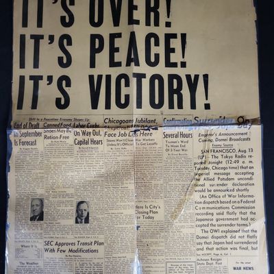 Sale Photo Thumbnail #950: I04440 | 1945 Chicago Sun Victory Newspaper
