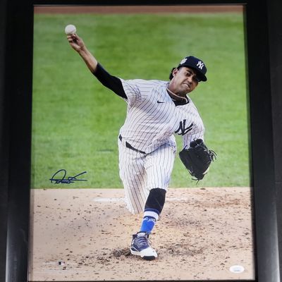 Sale Photo Thumbnail #727: I04372 | Framed Autographed Nestor Cortes Jr. Photograph