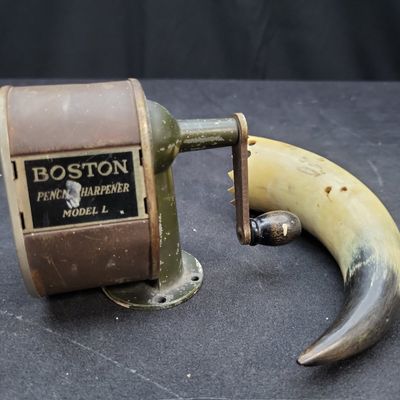 Sale Photo Thumbnail #952: I04079 | Boston Pencil Sharpener and Carved Horn