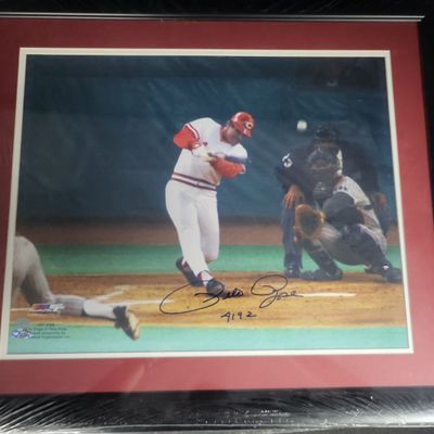 Sale Photo Thumbnail #696: I04174 | Pete Rose Signed Framed Photograph Mounted Memories