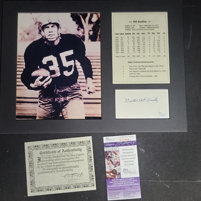 Sale Photo Thumbnail #697: I04335 | Signed Bill Dudley Matted Display JSA