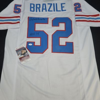 Sale Photo Thumbnail #711: I04327 | Robert Brazile Signed Oilers Style Jersey JSA