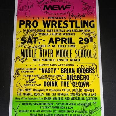 Sale Photo Thumbnail #120: I04358 | Autographed MEWF Wrestling Broadside Poster