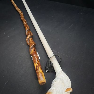 Sale Photo Thumbnail #945: I04737 | Two Folk Art Walking Sticks