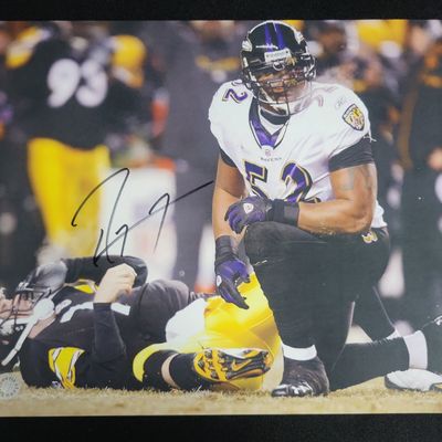 Sale Photo Thumbnail #694: I04846 | Signed Ray Lewis Photo Schwartz Sports