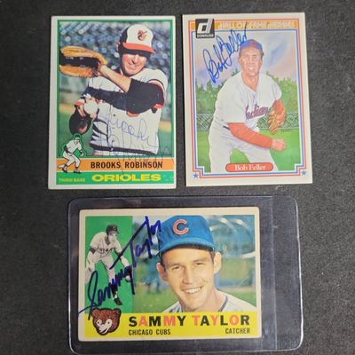 Sale Photo Thumbnail #504: I04142 | A Trio of Autographed Baseball Cards