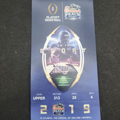 Sale Photo Thumbnail #805: I04708 | 2019 Peach Bowl Souvenir Football Ticket