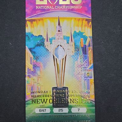 Sale Photo Thumbnail #695: I04702 | Commemorative 2020 CFP National Championship Ticket