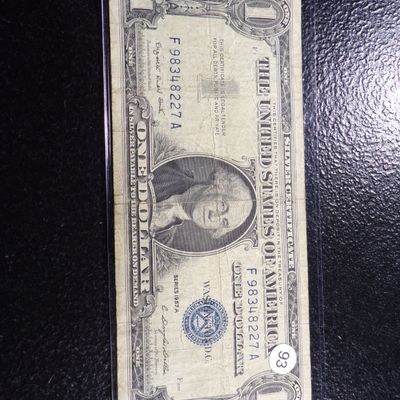 1957-A BLUE SEAL $1 SILVER CERTIFIACTE