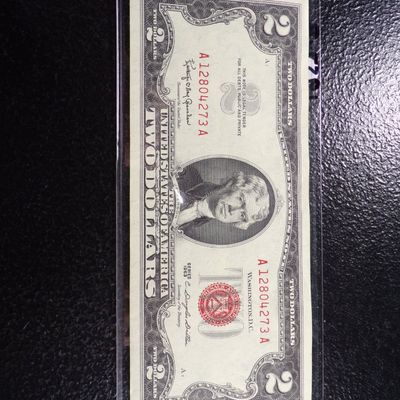 1963 RED SEAL CRISP PAPER $2 UNITED STATES NOTE