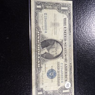 1957-A BLUE SEAL $1 SILVER CERTIFIACTE