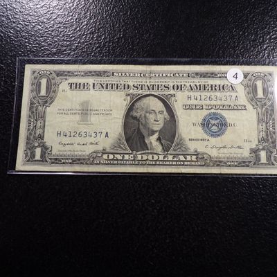 1957-A BLUE SEAL $1 SILVER CERTIFIACTE