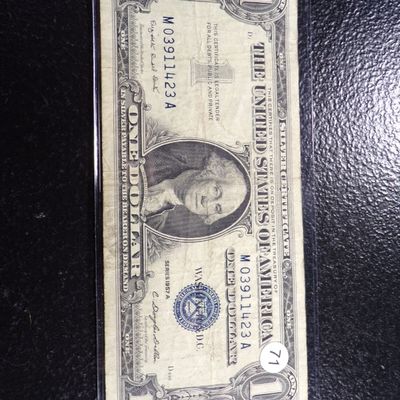 1957-A BLUE SEAL $1 SILVER CERTIFIACTE