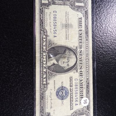 1957-A BLUE SEAL $1 SILVER CERTIFIACTE